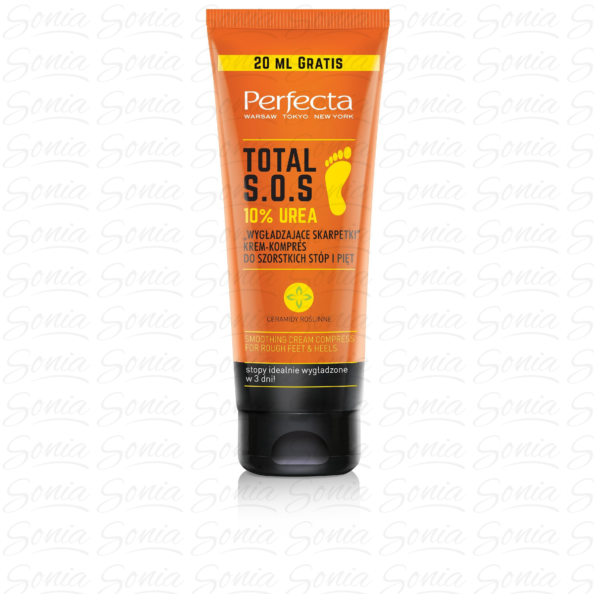 Perfecta Total S.O.S. Krem-kompres do szorstkich stóp i pięt Wygładzające Skarpetki" 10% Urea 120ml 5900525057778"