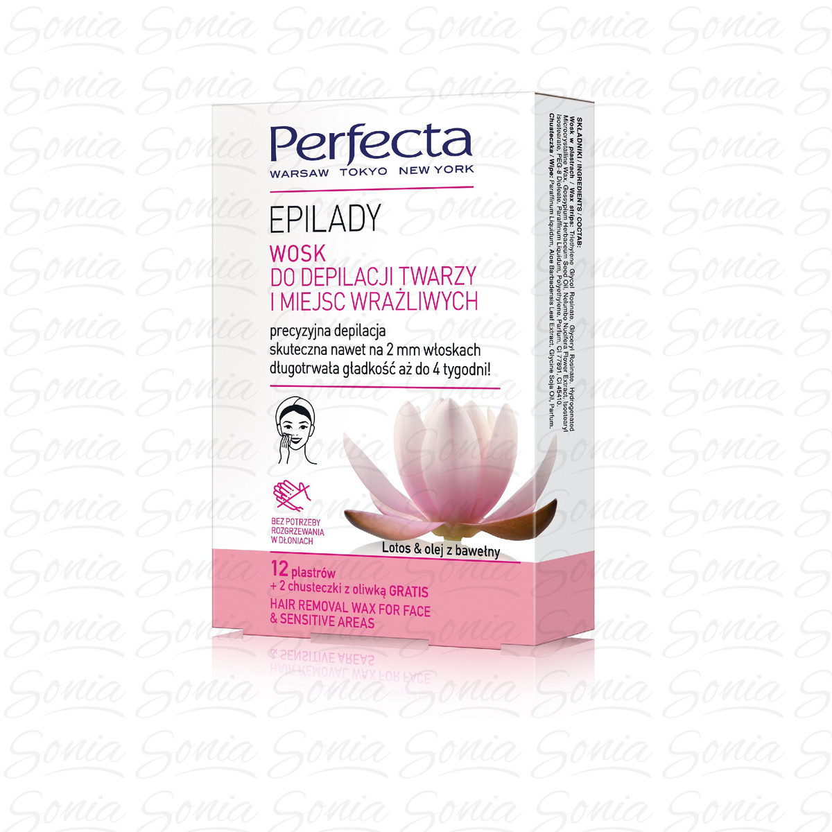 Perfecta Epilady Wosk do depilacji twarzy i miejsc wrażliwych 1op. (12 plastrów) 5900525057839