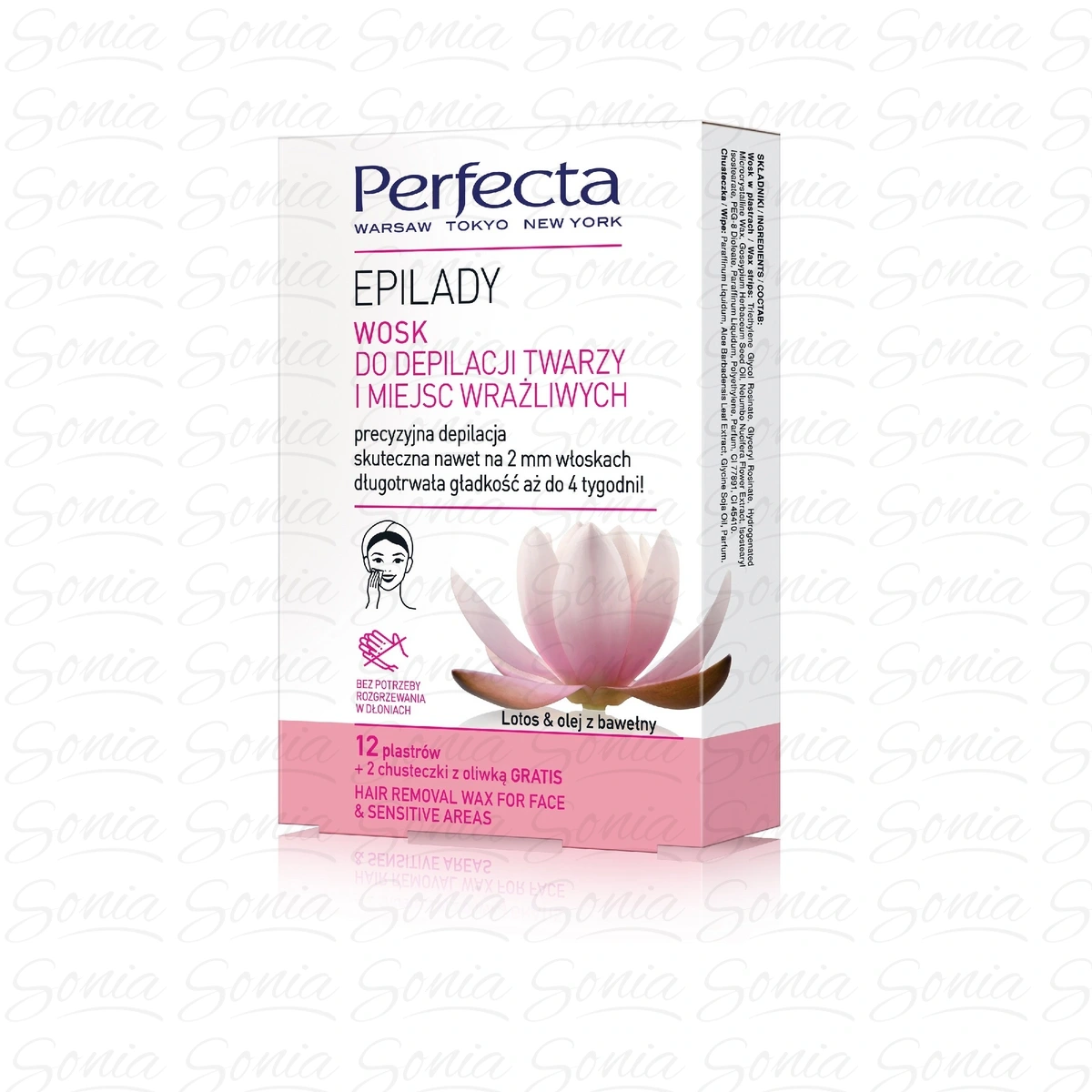 Perfecta Epilady Wosk do depilacji twarzy i miejsc wrażliwych 1op. (12 plastrów) 5900525057839