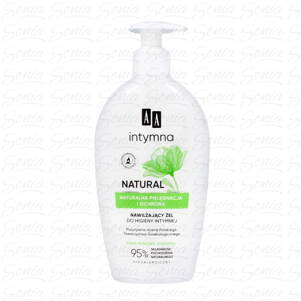 AA Intymna Natural 95% Nawilżający Żel do higieny intymnej 300ml 5900116062808