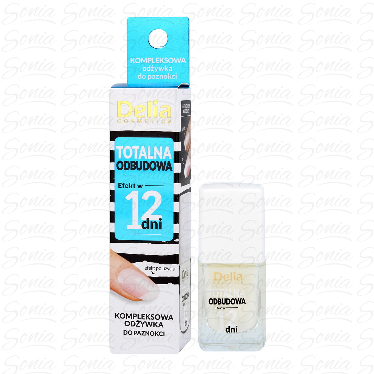 Delia Cosmetics Odżywka do paznokci TOTALNA ODBUDOWA, efekt w 12 dni, 11ml 5901350487686