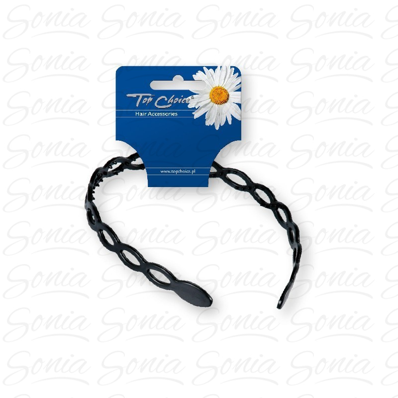 Top Choice Opaska do włosów ażurowa czarna (27734)  1szt 5905710027734