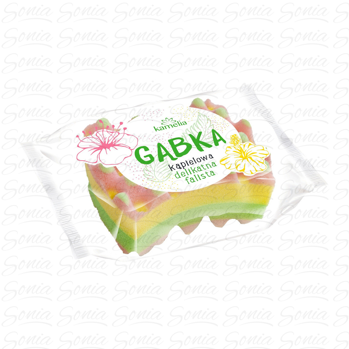 Grosik Gąbka do kąpieli falista Kamelia 1szt 5900536339283