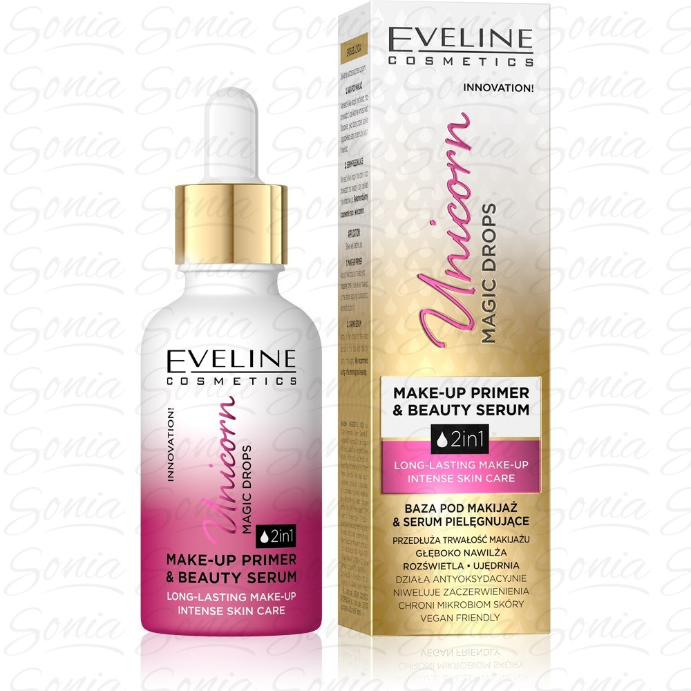 Eveline Unicorn Magic Drops Baza-Serum pielęgnujące pod makijaż 2w1  30ml 5903416017813