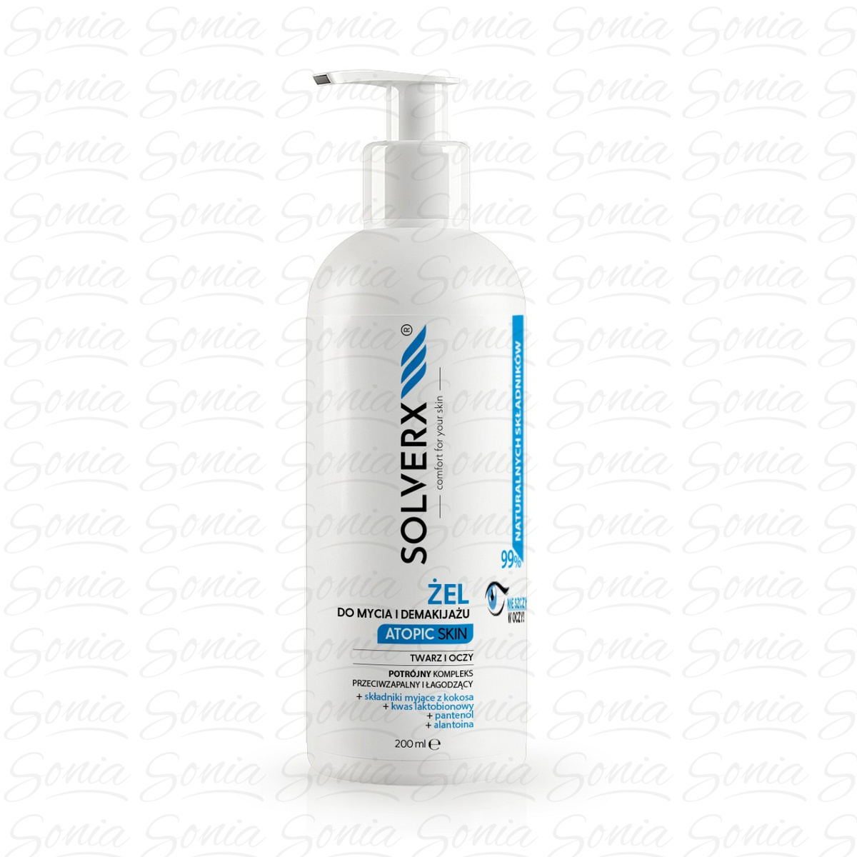 SOLVERX Atopic Skin Żel do mycia twarzy i oczu do cery atopowej  200ml 5907479380044