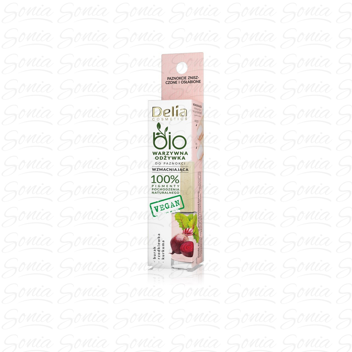 Delia Cosmetics Bio Warzywna Odżywka wzmacniająca do paznokci - Burak  11ml 5901350489963