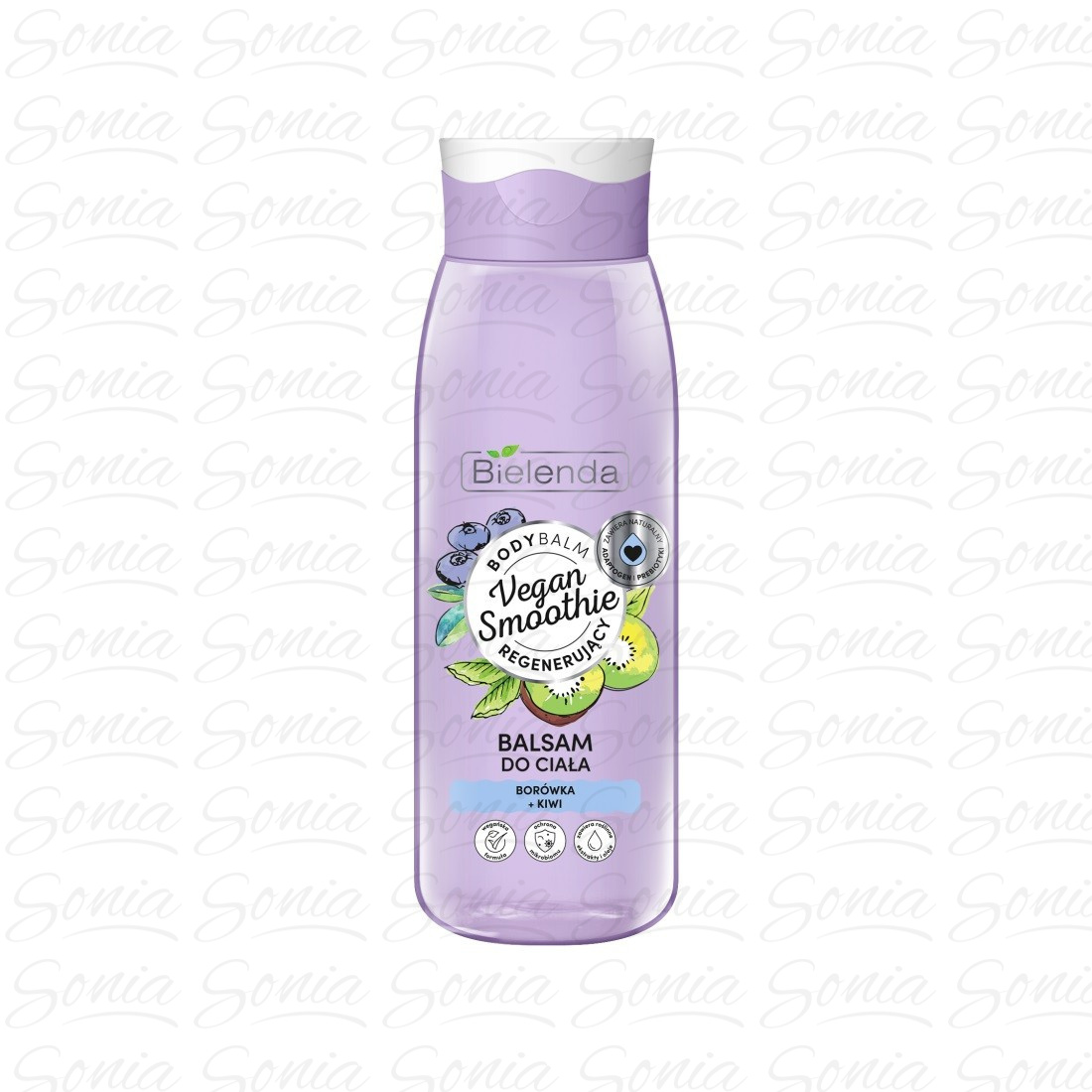 Bielenda Vegan Smoothie Balsam do ciała regenerujący Borówka i Kiwi  400ml 5902169045616