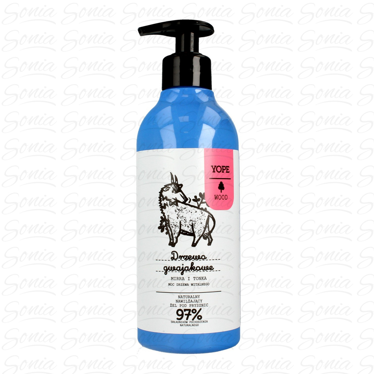 YOPE WOOD Naturalny Żel pod prysznic Drzewo Gwajakowe & Mirra & Tonka  400ml 5903760200572