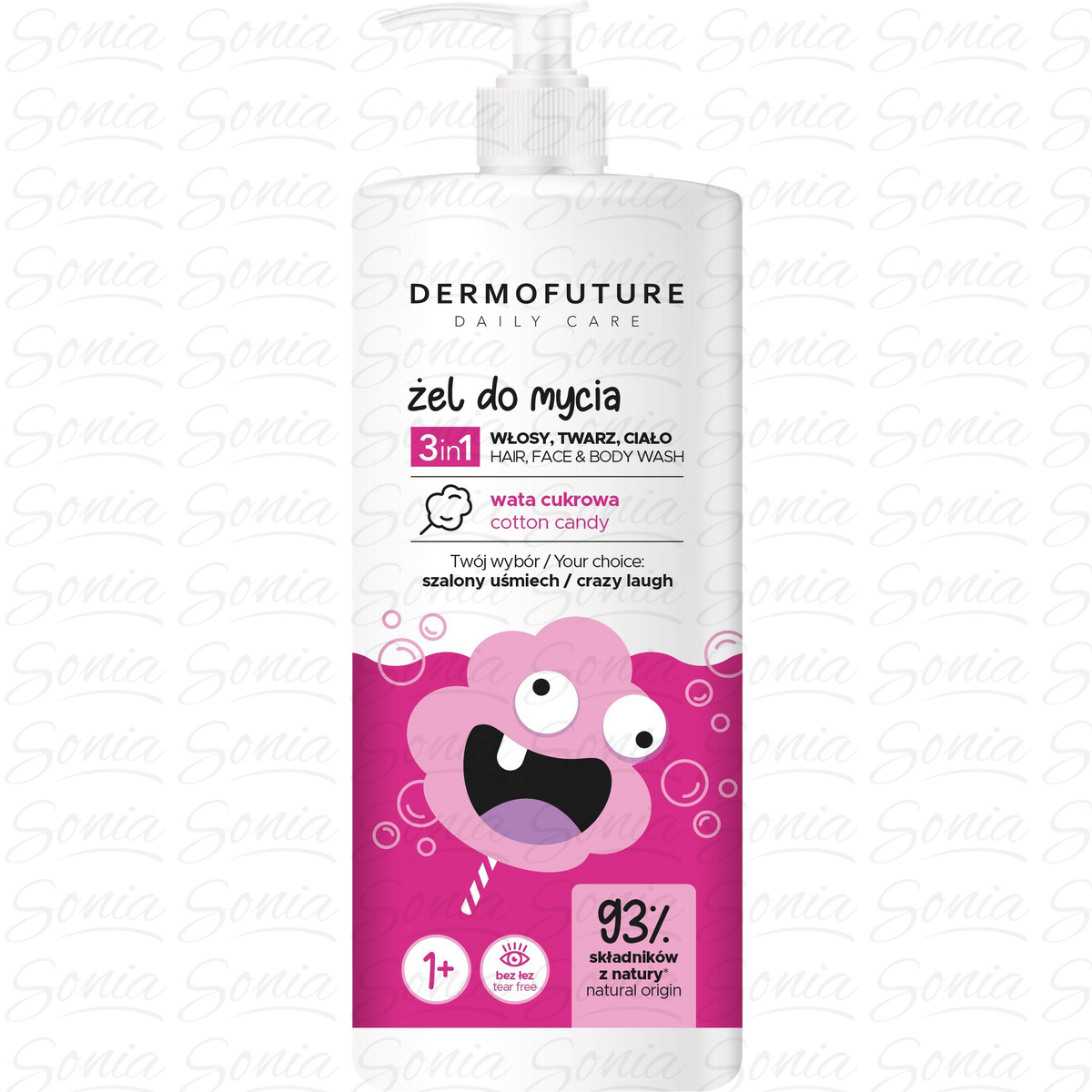 Dermofuture Daily Care Kids Żel 3in1 do mycia twarzy,ciała i włosów Wata Cukrowa 500ml 5901785006513