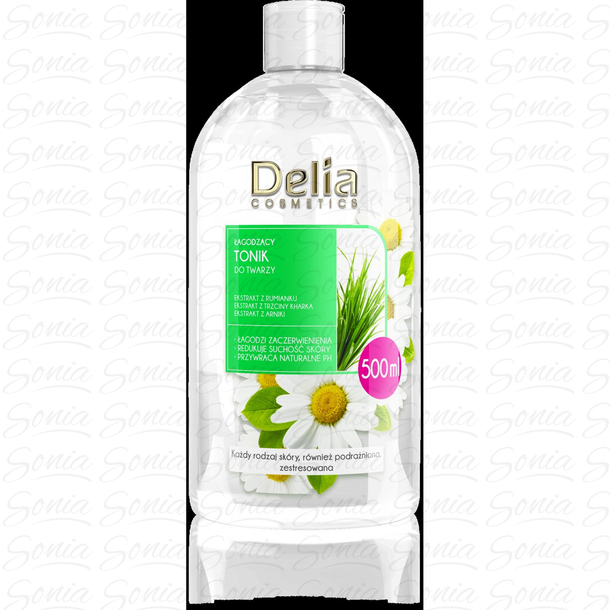 Delia Cosmetics Łagodzący Tonik do twarzy z extraktem z rumianku 500ml 5906750800240