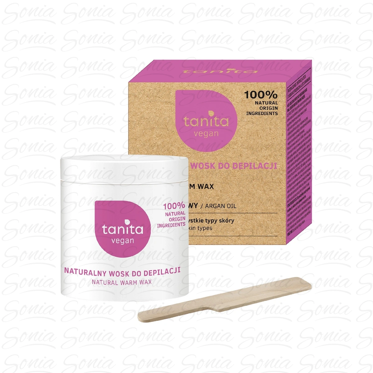 TANITA Vegan Naturalny Wosk do depilacji z olejkiem arganowym 250ml 5900793048805