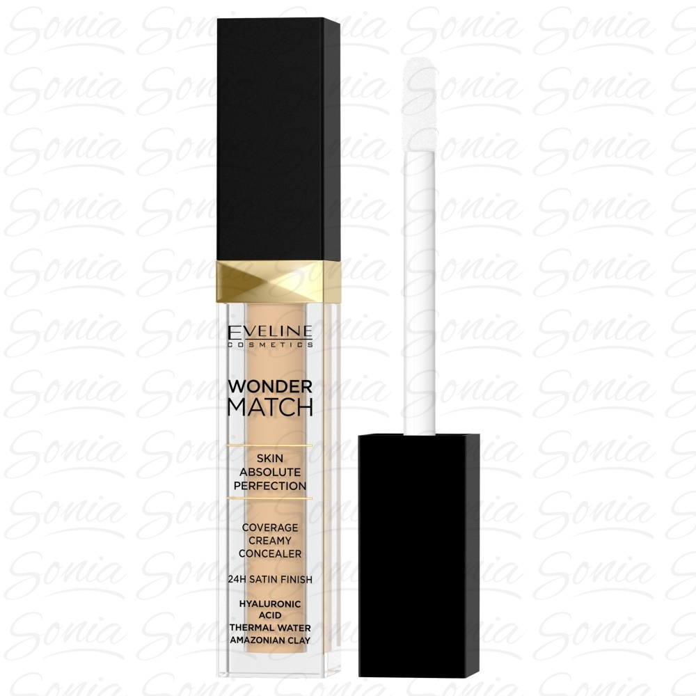 Eveline Wonder Match Korektor kryjący w płynie nr 10 Light Vanilla 7ml 5901761985214