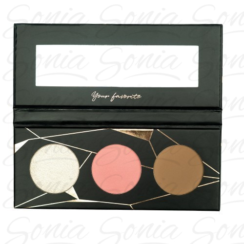 IBRA Paleta do konturowania twarzy Contour Kit (róż,bronzer,rozświetlacz) 1szt 5907518391079