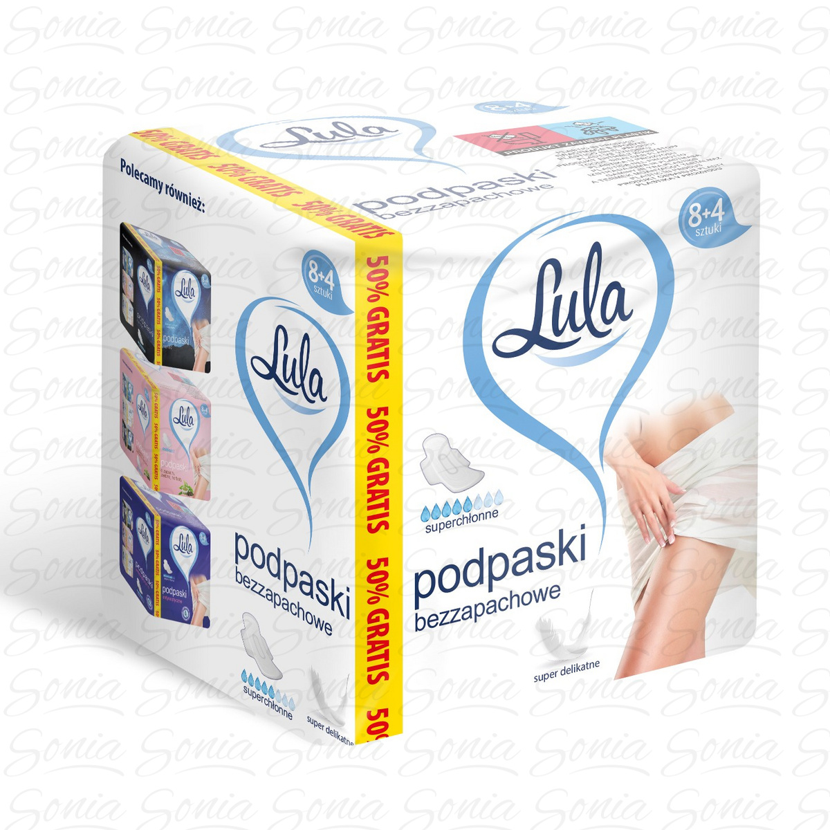 LACTACYD  PROM. LULA Podpaski hig.bezzap.8+4szt 5903936041152
