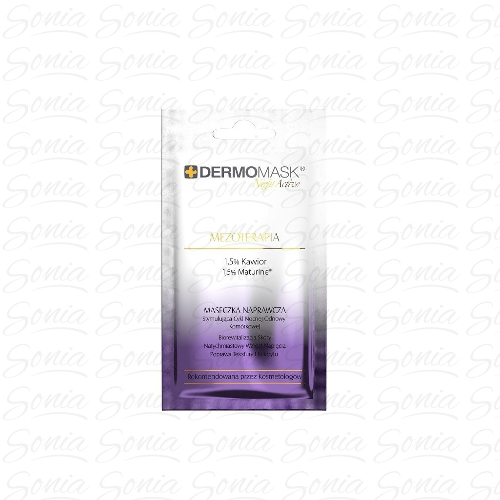 L'BIOTICA Dermomask Night Active Maseczka naprawcza na twarz - Mezoterapia 12ml 5905279070097