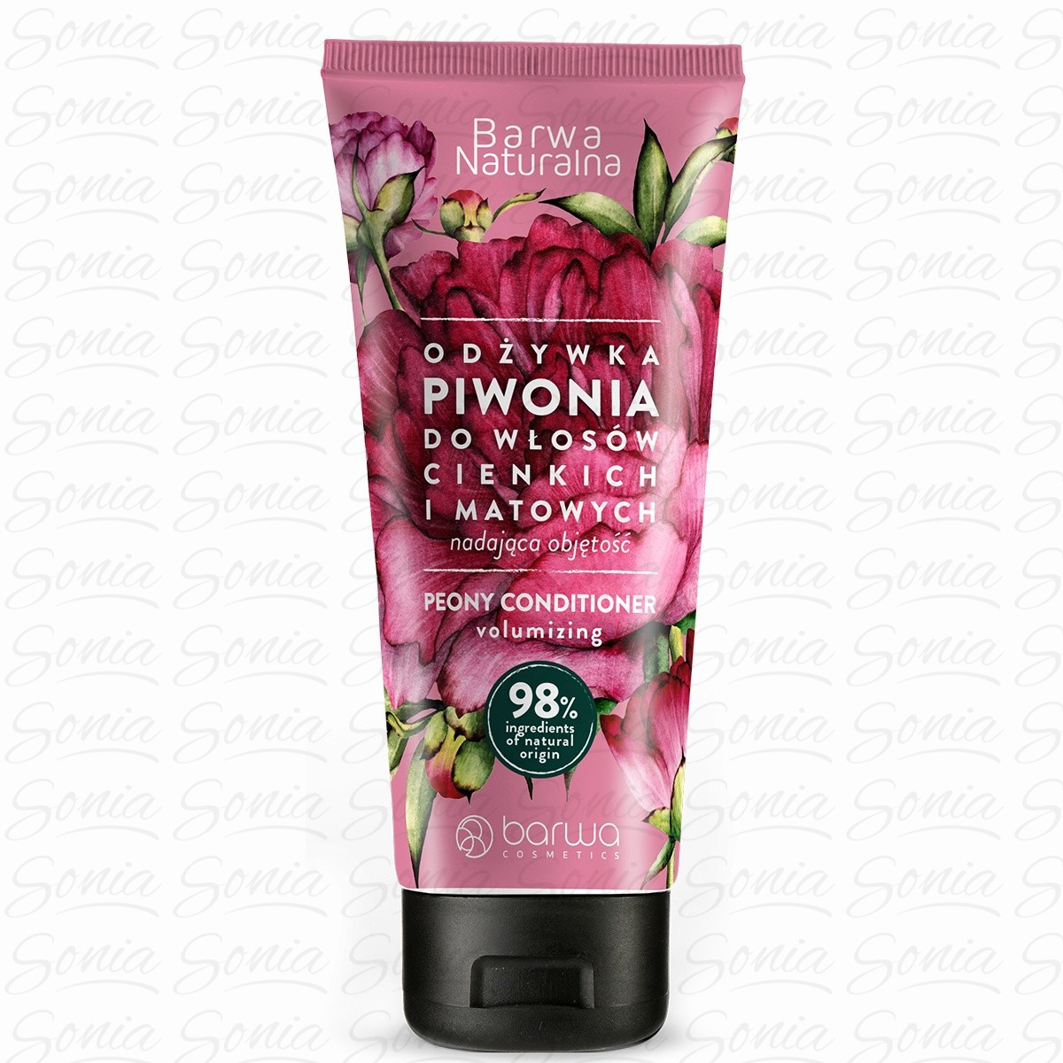 BARWA Naturalna Odżywka nadająca objętość do włosów cienkich i matowych - Piwonia 200ml 5902305006365