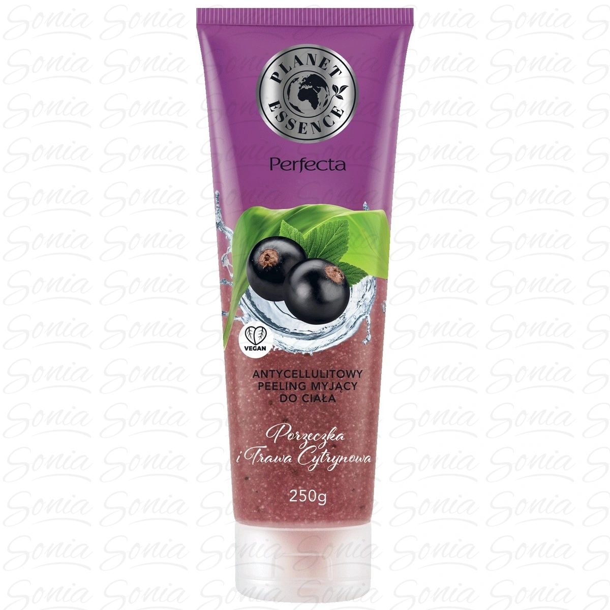 Perfecta Planet Essence Antycellulitowy Peeling myjący do ciała - Porzeczka i Trawa Cytrynowa 250g 5900525071200