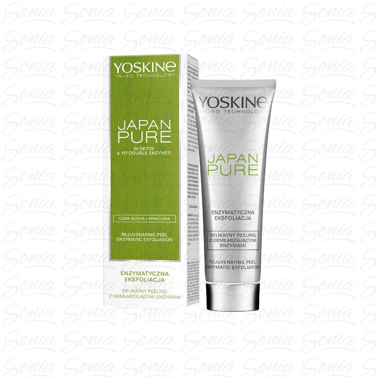 Yoskine Pure Peeling do twarzy Enzymatyczna Eksfoliacja do cery suchej i wrażliwej 75ml 5900525076694
