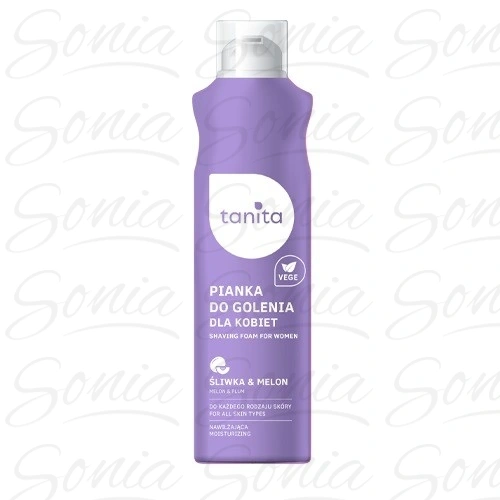 TANITA Vegan Pianka do golenia dla kobiet do każdego rodzaju skóry Śliwka & Melon 200ml 5900793051201