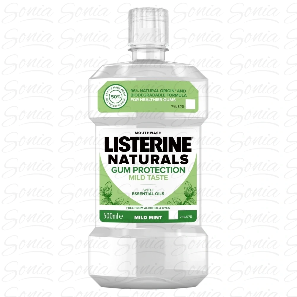 Listerine Naturals Płyn do płukania jamy ustnej Ochrona Dziąseł - Mild Mint 500ml 3574661657462