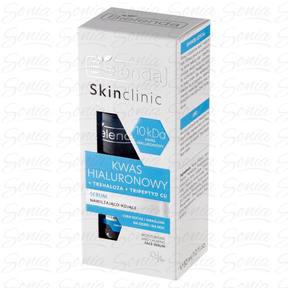 Bielenda Skin Clinic Professional Kwas Hialuronowy Serum nawilżająco-kojące na dzień i noc 30ml 5902169049805