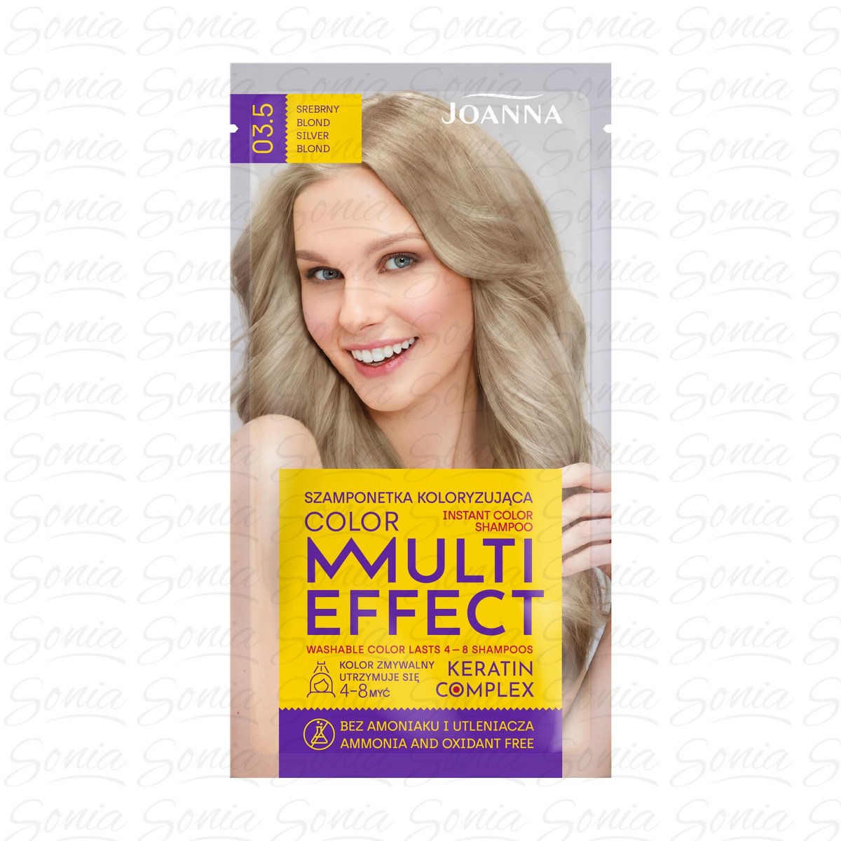 Joanna Multi Effect Color Keratin Complex Szamponetka 03.5 - Srebrny Blond  35g 5901018020729