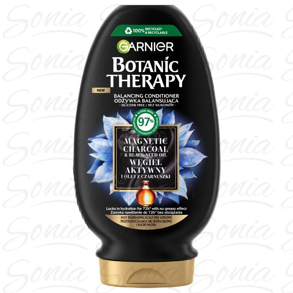 Garnier Botanic Therapy Balansująca Odżywka do przetłuszczających się włosów i suchej skóry głowy z węglem aktywnym 200ml 3600542521017