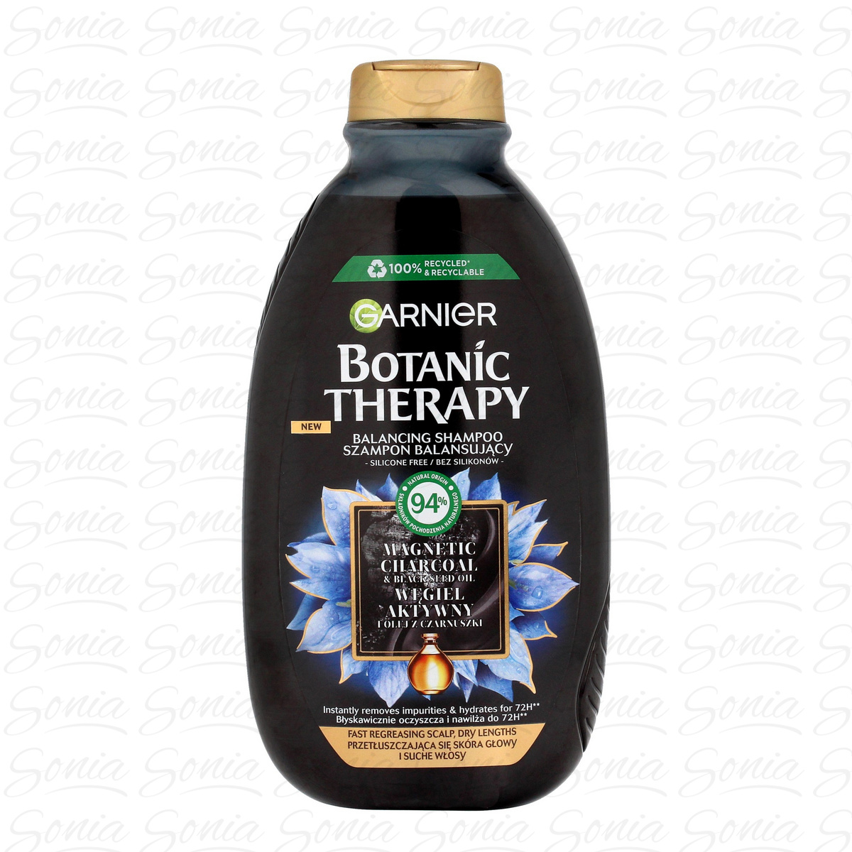Garnier Botanic Therapy Balansujący Szampon do przetłuszczających się włosów i suchej skóry głowy z węglem aktywnym 400ml 3600542521031