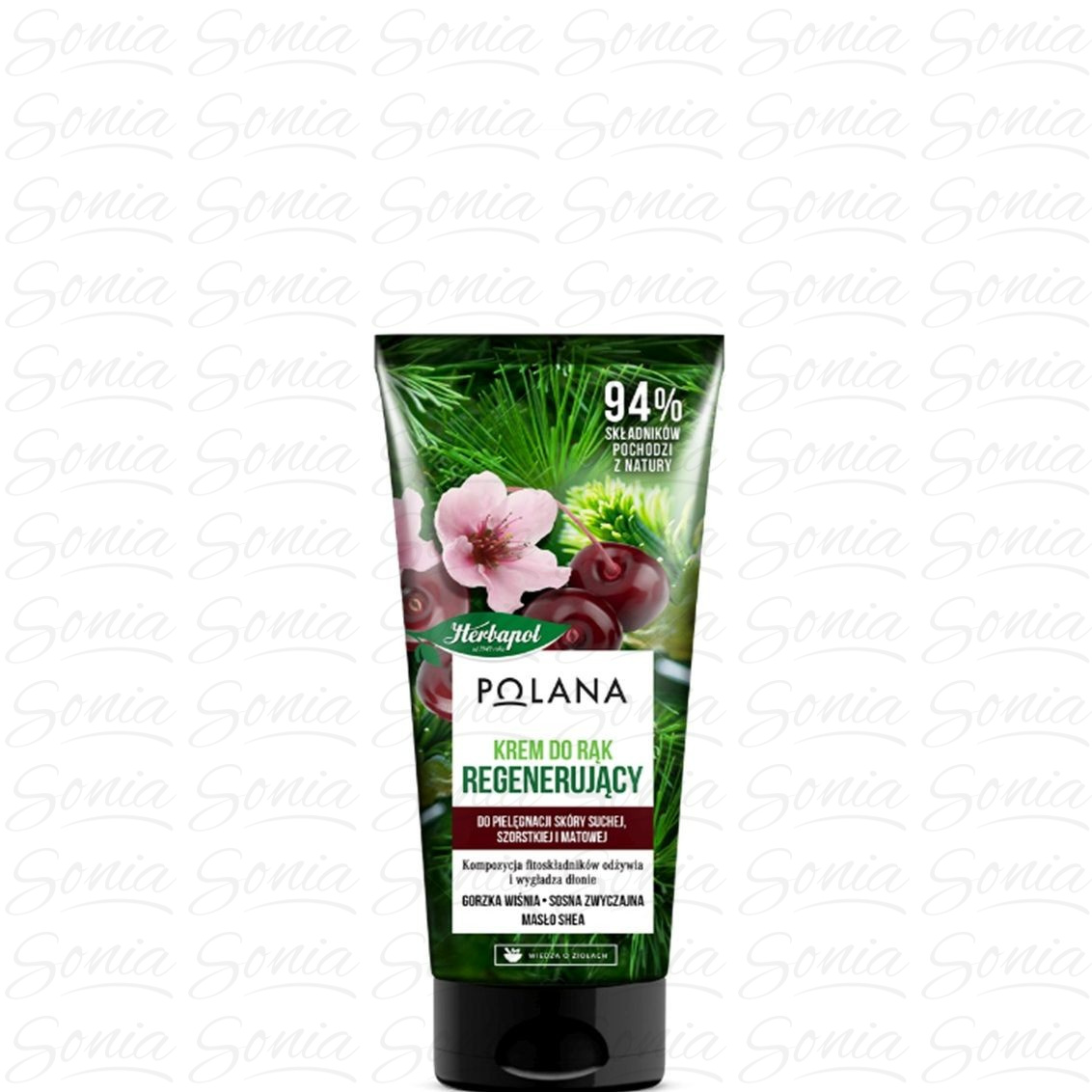HERBAPOL Polana Regenerujący Krem do rąk - Gorzka Wiśnia & Sosna Zwyczajna & Masło Shea 75ml 5900956900926