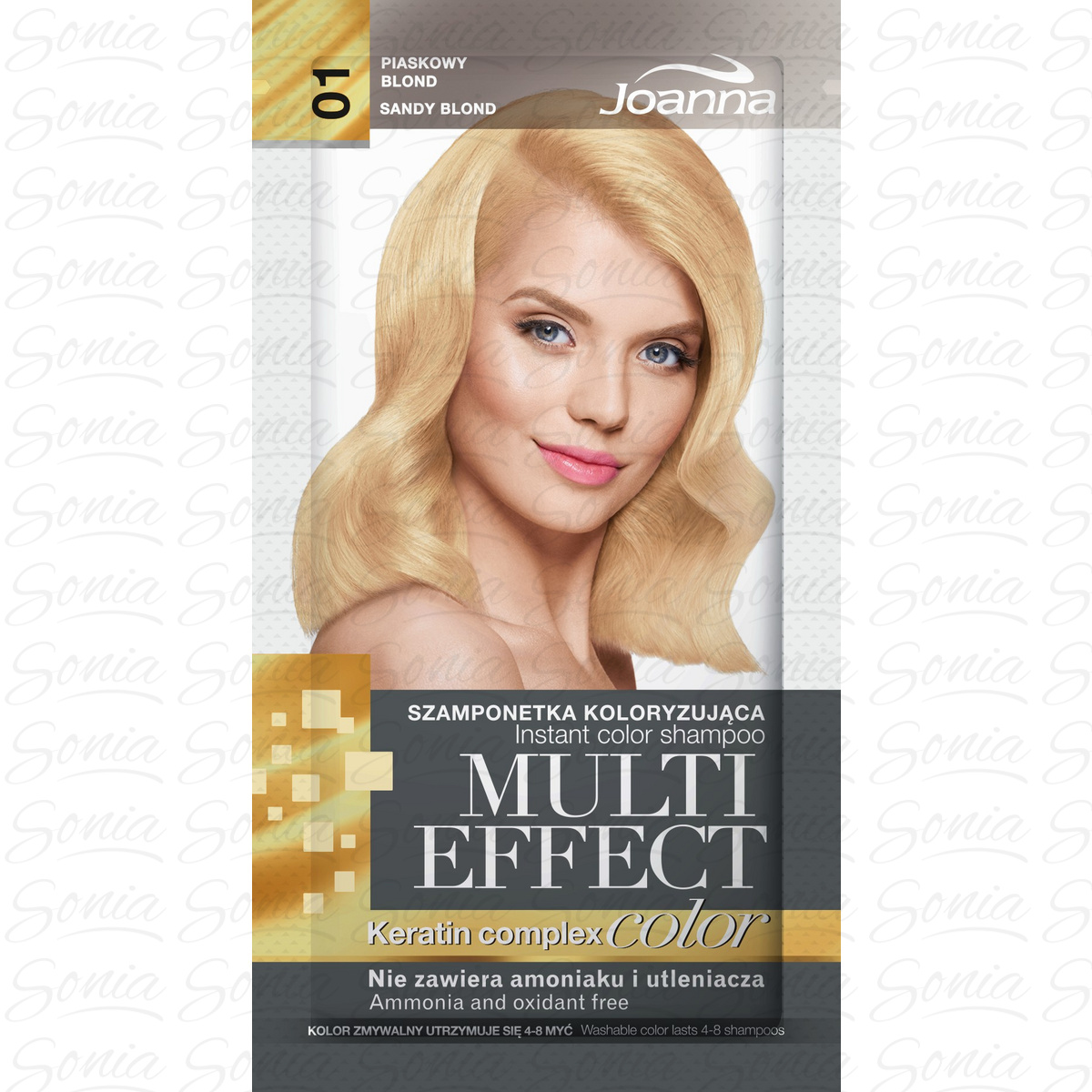 Joanna Multi Effect Color Keratin Complex Szamponetka - 01 Piaskowy Blond  35g 5901018015114