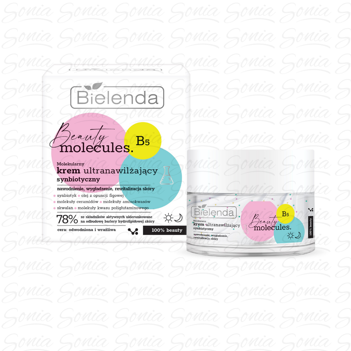 Bielenda Beauty Molecules.Molekularny Krem ultranawilżający na dzień i noc - do cery odwodnionej i wrażliwej 50ml 5902169051365