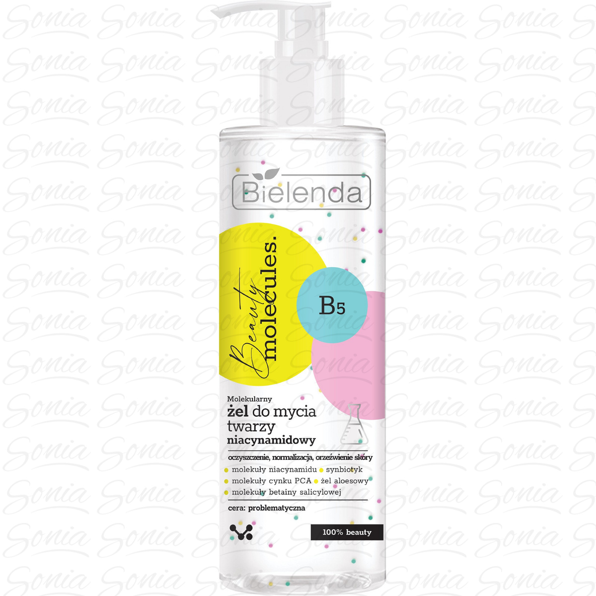 Bielenda Beauty Molecules.Molekularny Żel do mycia twarzy niacynamidowy - do cery problematycznej 195ml 5902169051419