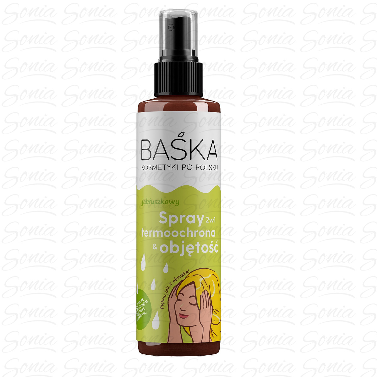 BAŚKA Kosmetyki Po Polsku Jabłuszkowy Spray 2w1 termoochrona i objętość 200ml 5907479388071