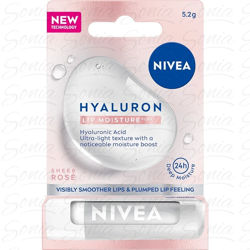 NIVEA Hyaluron Lip Moisture Plus Nawilżający Balsam do ust - Sheer Rose 5.2g 4005900996619