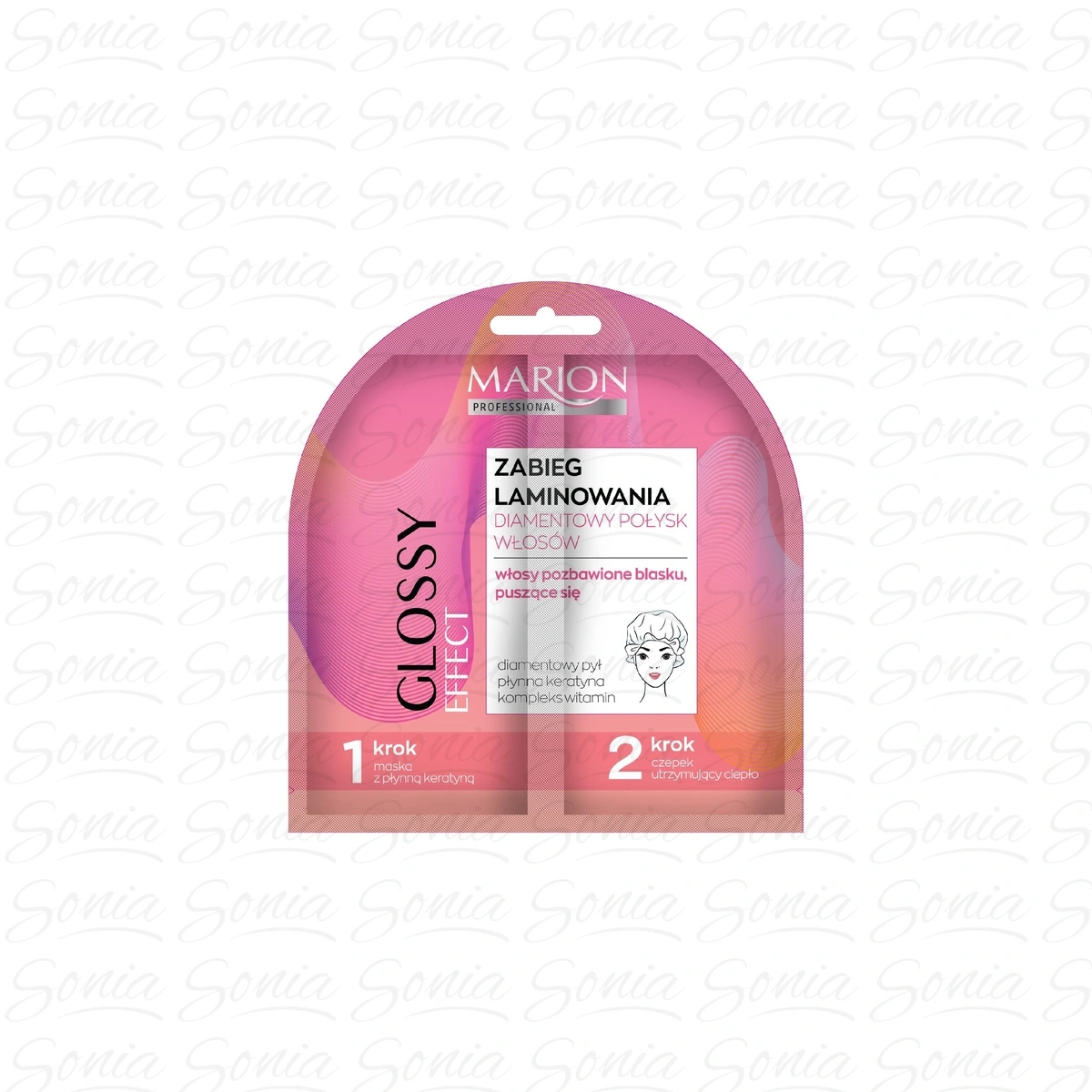 Marion Zabieg laminowania Duo Diamentowy Połysk - do włosów pozbawionych blasku  20ml+czepek 5902853008279