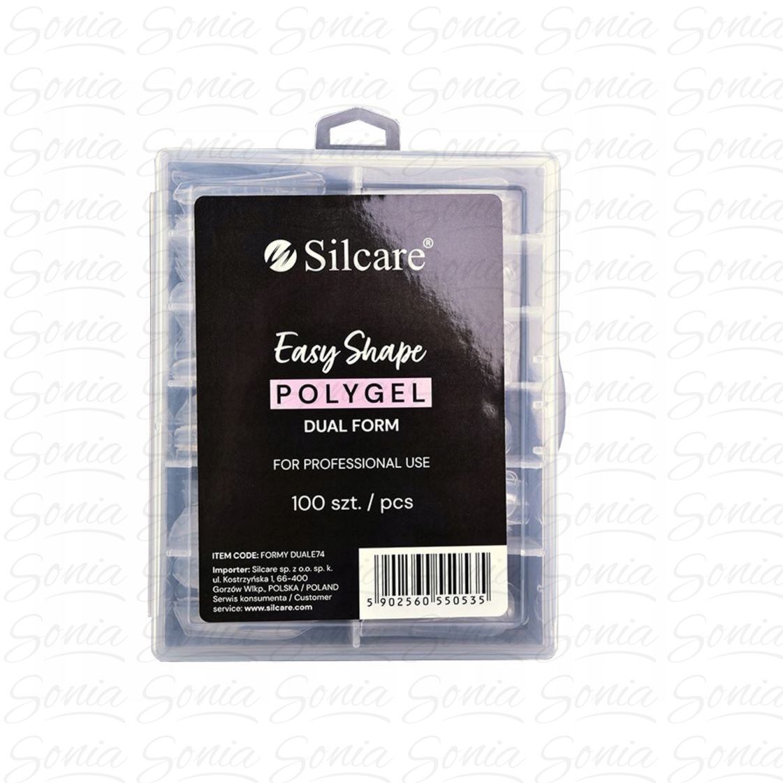 SILCARE Formy do akrylożelu Clear Dual 1op.-100szt