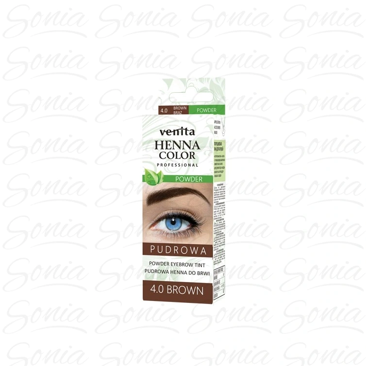 VENITA Henna Color Pudrowa Henna do brwi - 4.0 Brown (Brązowa) 1op. 5902101520324