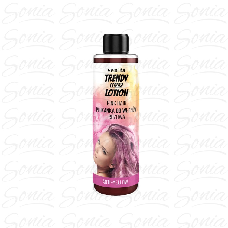 VENITA Trendy Color Lotion Płukanka do włosów anti-yellow - Różowa 200ml 5902101520959