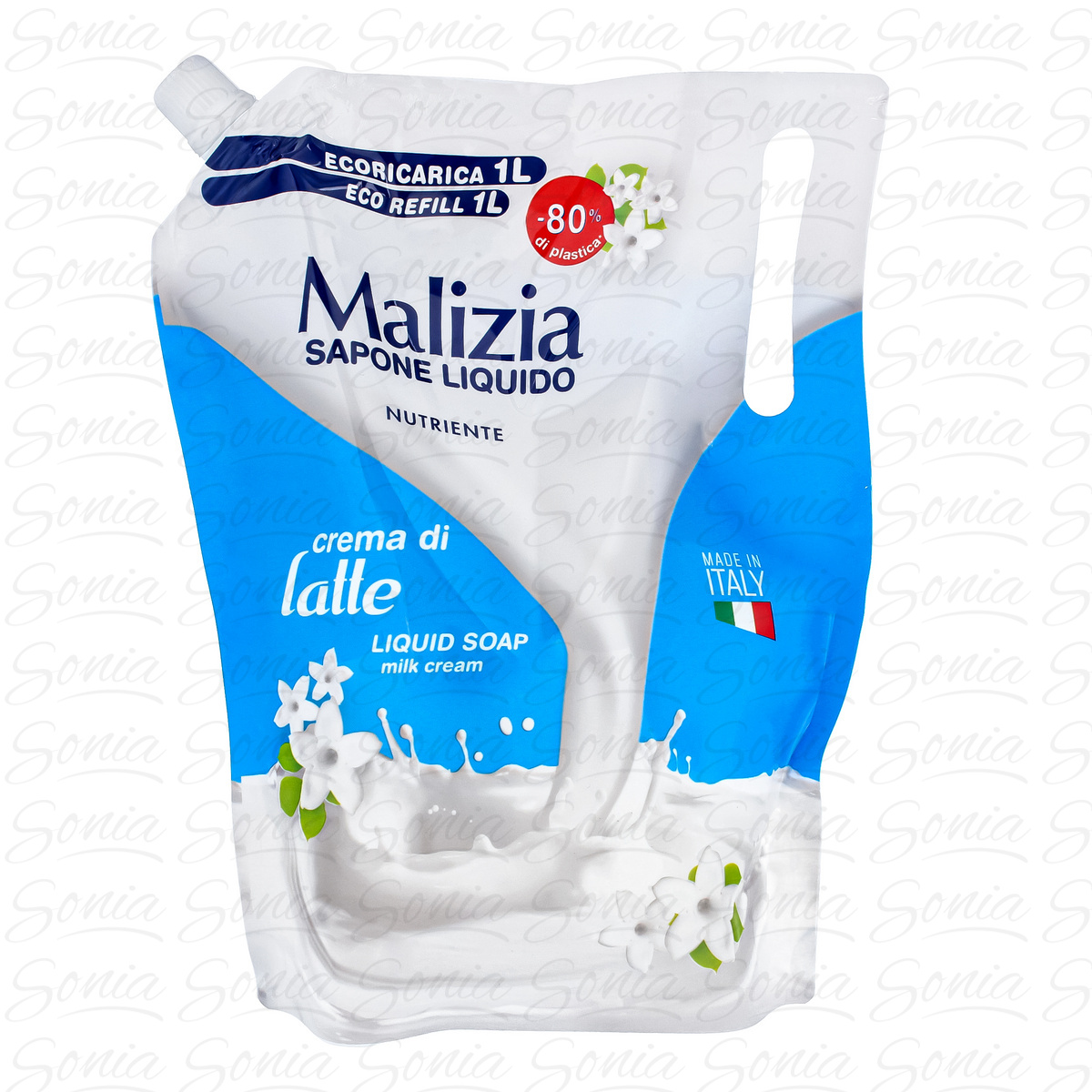 MALIZIA Mydło w płynie Cream di Latte Mleczna pianka - zapas 1000 ml
