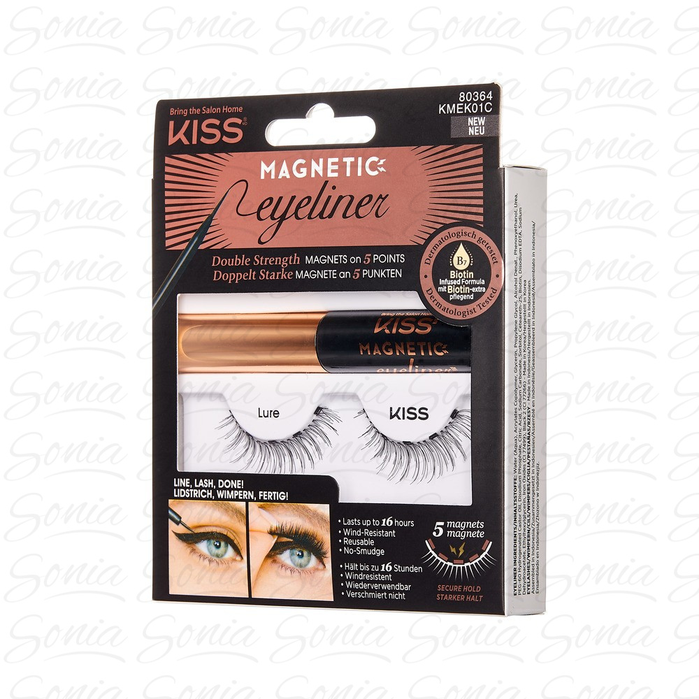 KISS Zestaw Lure (rzęsy magnetyczne + eyeliner) 1op 731509803648