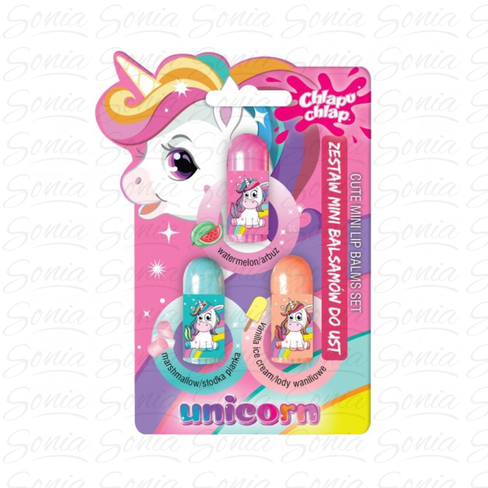 CHLAPU CHLAPU Zestaw 3 mini balsamów do ust 3 x 1,8 g