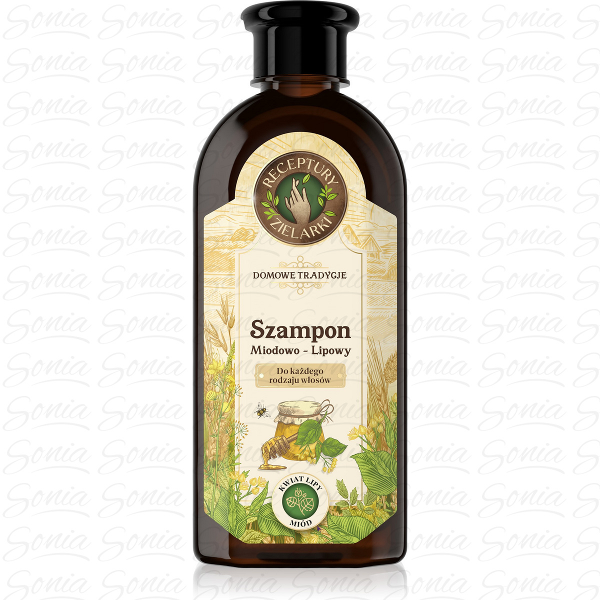 RECEPTURY ZIELARKI Domowe Tradycje Szampon miodowo-lipowy do każdego rodzaju włosów 350ml 5903794194458