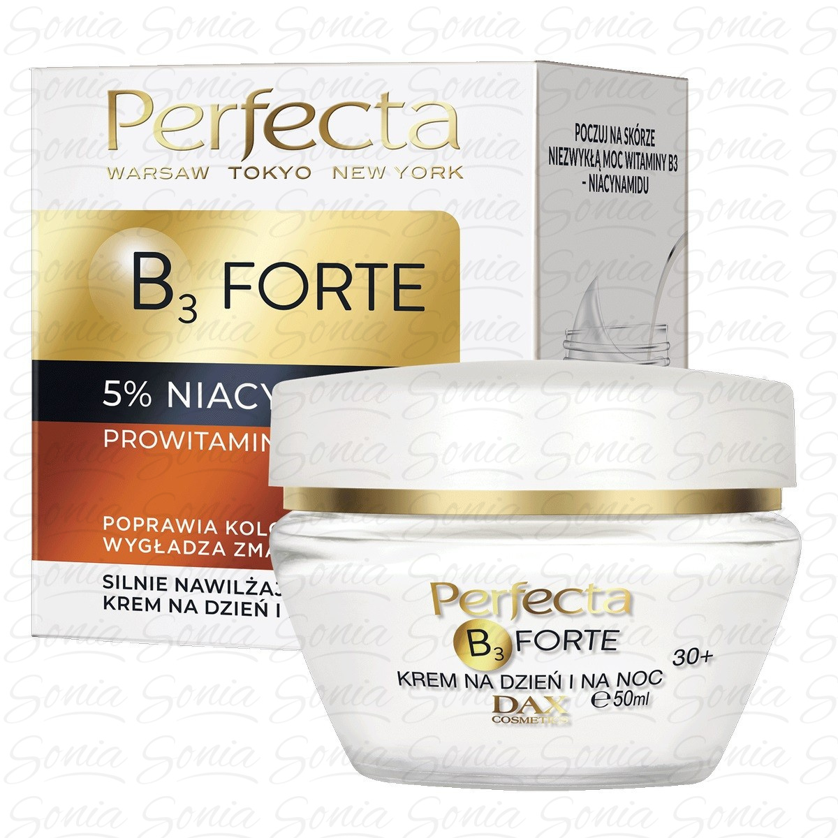 PERFECTA B3 Forte Silnie Nawilżający Krem 30+ na dzień i na noc 50ml 5900525069771