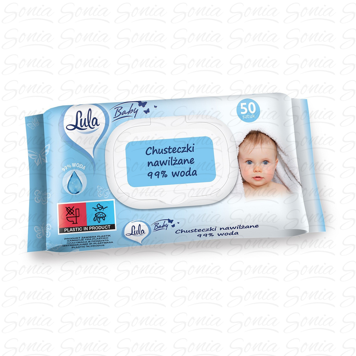 LULA Baby Chusteczki nawilżane dla niemowląt i dzieci - 99% wody 1op.-50szt 5903936044313