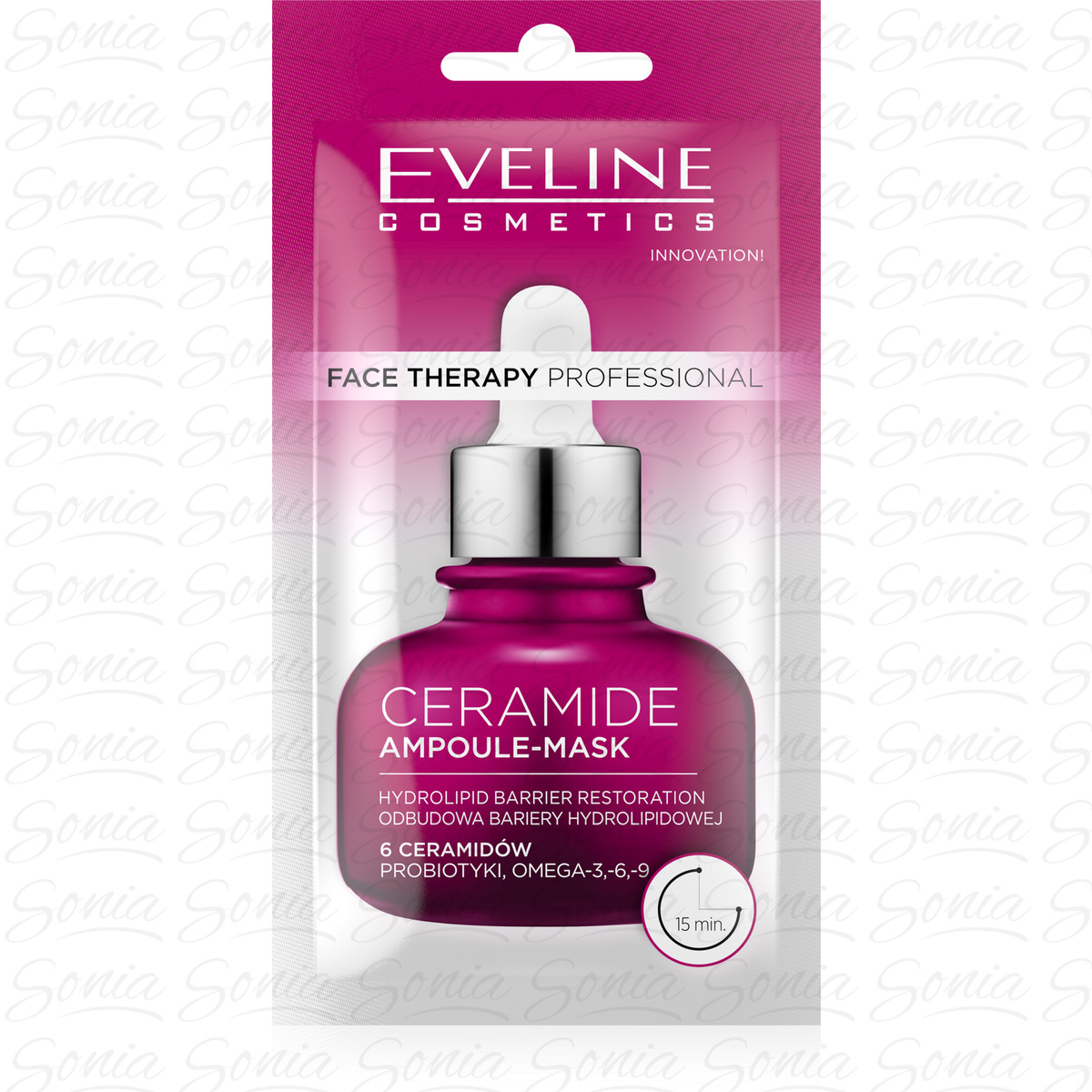 EVELINE Face Therapy Professional Maska-ampułka odbudowująca barierę hydrolipidową z Ceramidami 8 ml