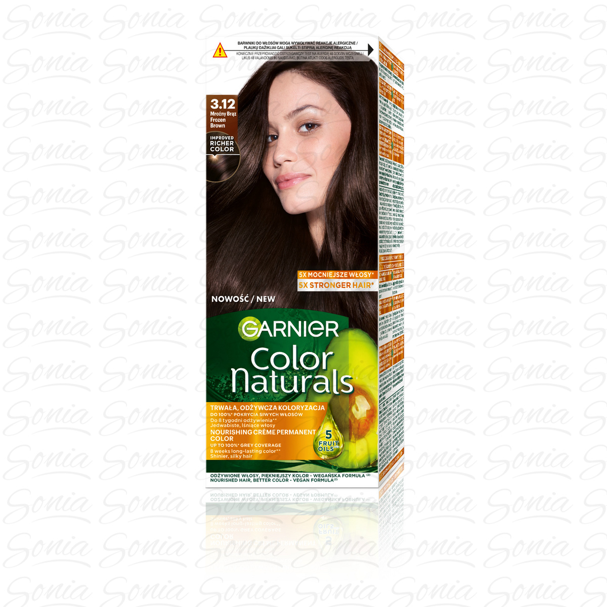 GARNIER Color Naturals Farba nr 3.12 - Mroźny Brąz  1op.