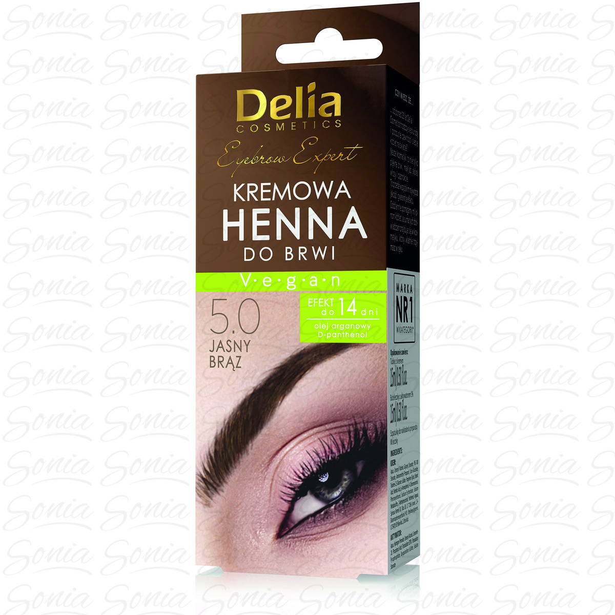 DELIA Henna w kremie 5.0 - Jasny brąz 15 ml