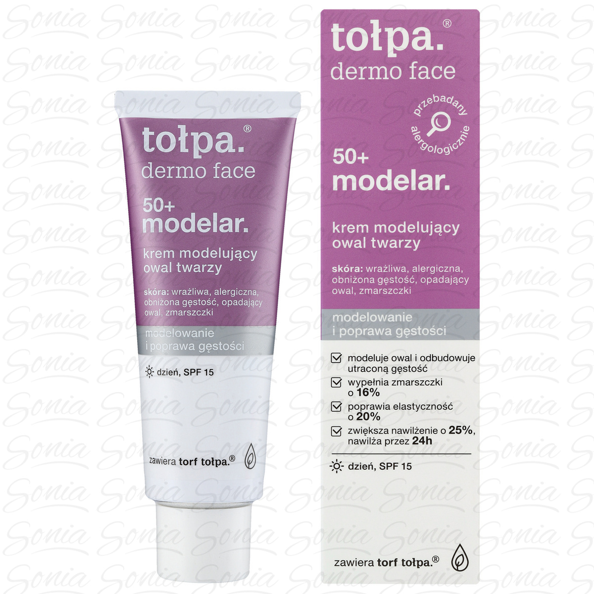 TOŁPA Dermo Face Modelar 50+ Krem modelujący owal twarzy SPF15 na dzień 40 ml