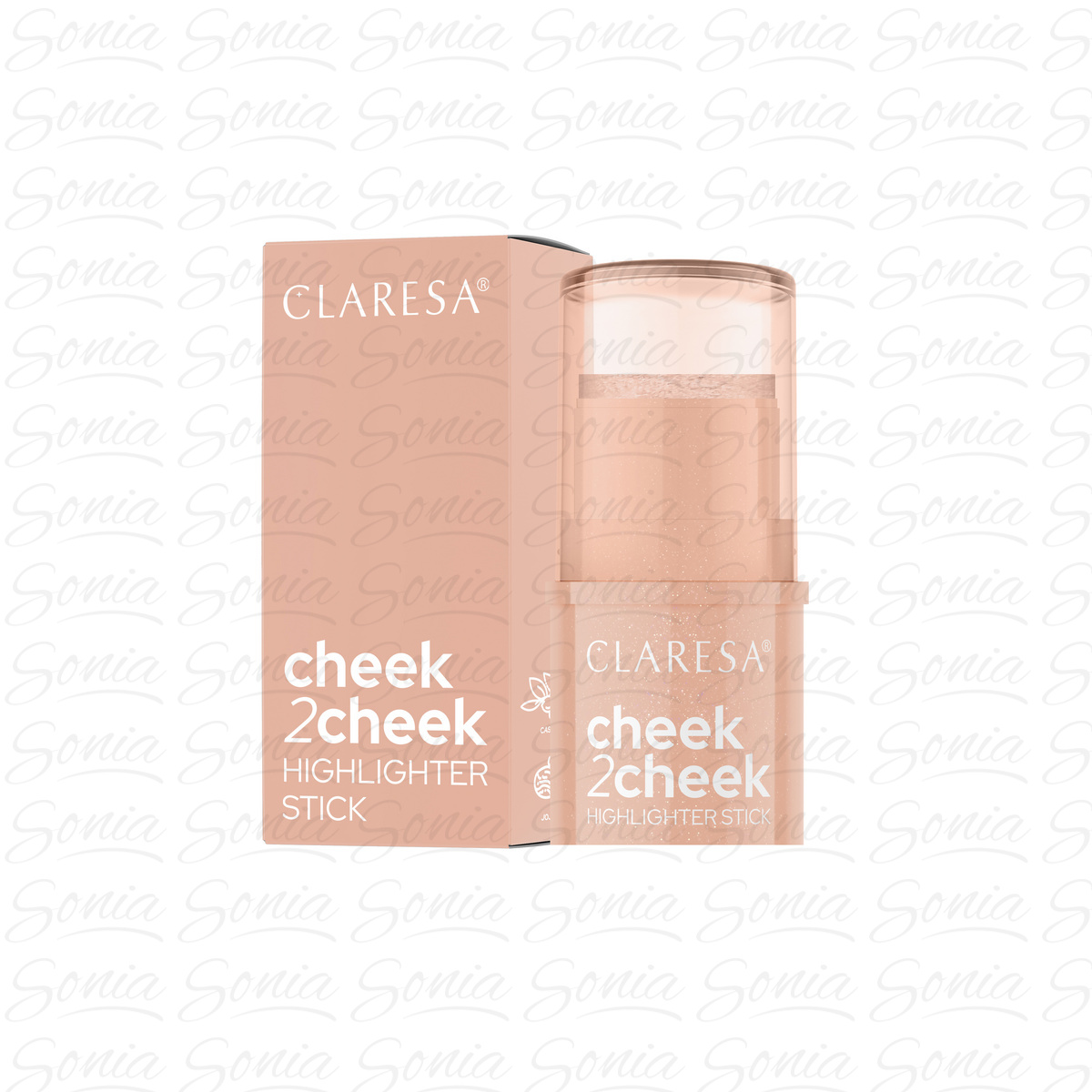 CLARESA Cheek2Cheek Kremowy rozświetlacz w sztyfcie 01 Pearl Shine