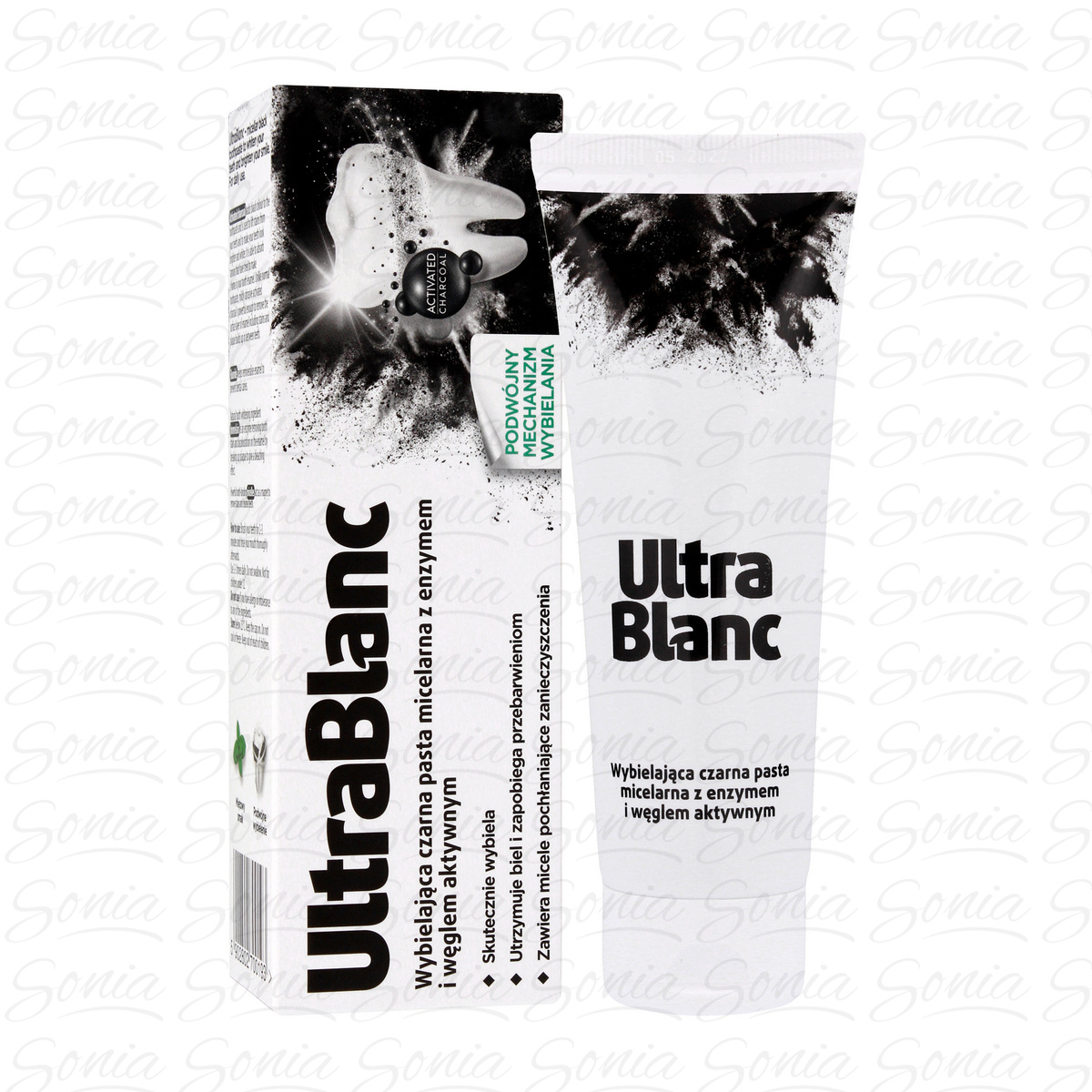 ULTRABLANC Wybielająca czarna Pasta do zębów z węglem 75 ml